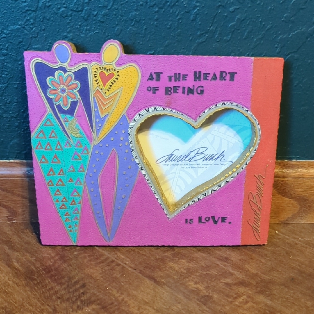 Vintage Laurel Burch "At The Heart Of The Being Is Love" Picture Frame